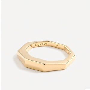Jcrew Demi-fine 14k gold-plated hexagon ring